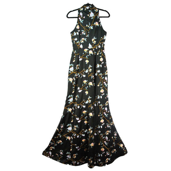 NEW, SAU LEE Ariana Floral Embroidered Satin Gown Size 8 #LD02 - Picture 6 of 12